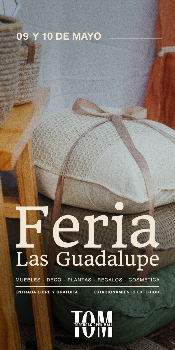 Feria Las Guadalupe llega a TOM este finde 🌿 | Muebles, deco, plantas, regalos y cosmética. Entrada libre y gratuita los días 9 y 10 de mayo.